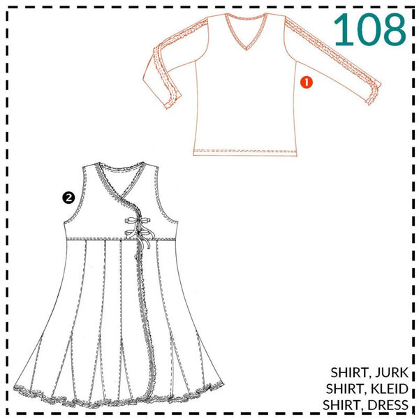 Abacadabra Naaipatroon jurk en shirt