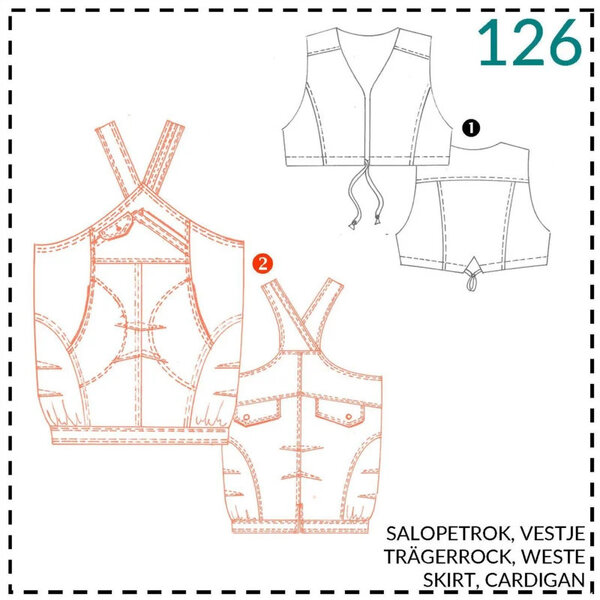 Abacadabra Naaipatroon Salopette, rok en gilet