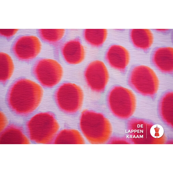 A la Ville Viscosemix stof lila met roze cirkels