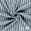 Polyester stof in linnenlook blauw gestreept