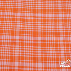  Overhemdstof geruit in oranje