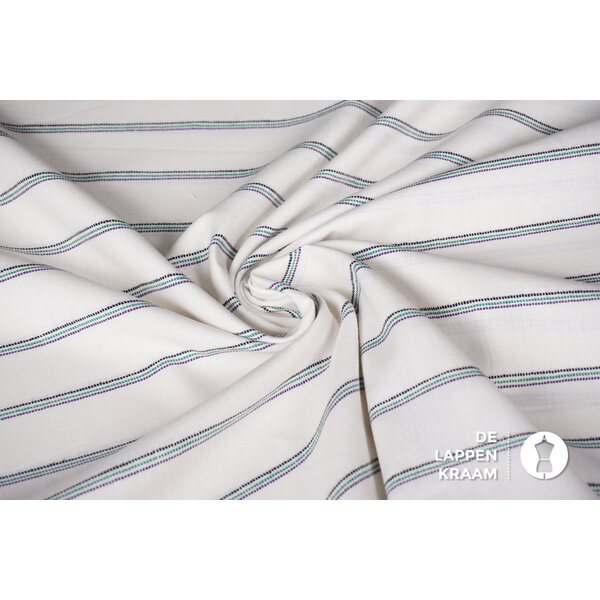 Linnenmix stof met kleine horizontale streepjes