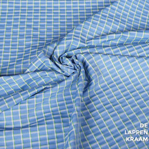  Katoenmix geruit in felblauw