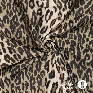  Jacquard met luipaardprint in bruintinten