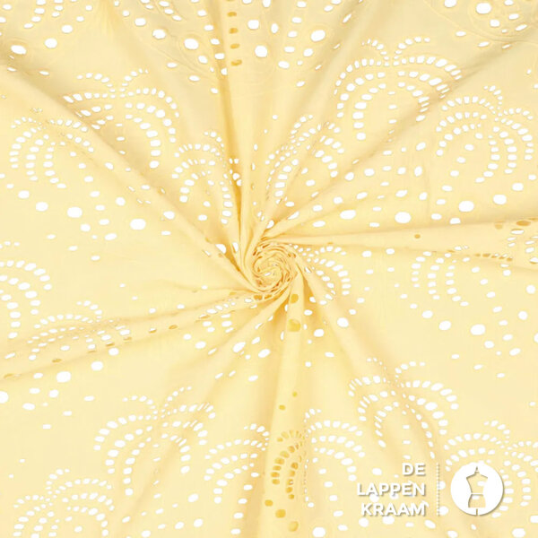 Brodriestof in zachtgeel