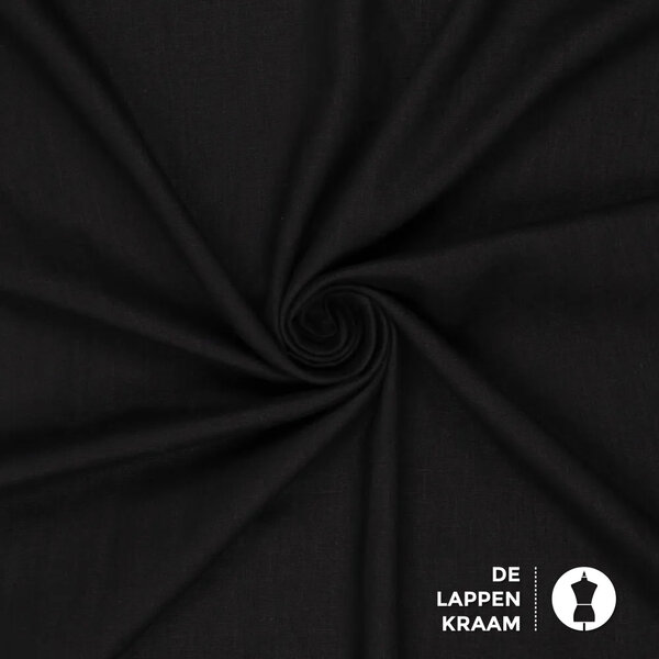 Washed linnen stof zwart