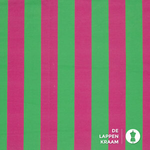  Gestreepte french terry roze en groen