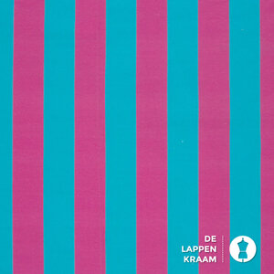  Gestreepte french terry roze en blauw