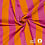 Gestreepte french terry stof roze en oranje