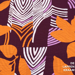 A la Ville Viscosemix paars met abstracte bloemenprint