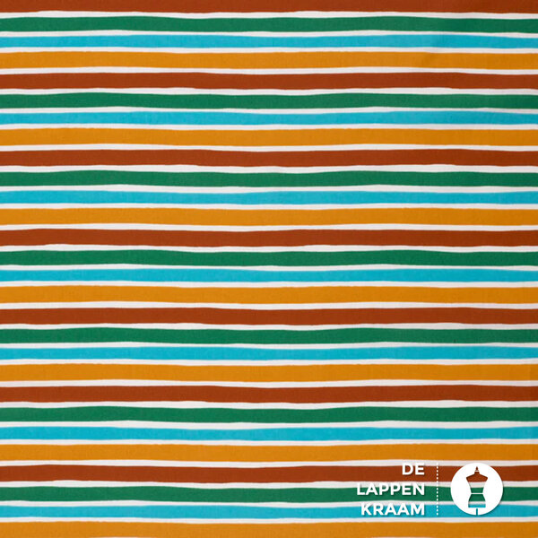 Popeline stof met kleurrijke strepen