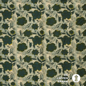  Egyptisch katoen met blauwe en groene blaadjes