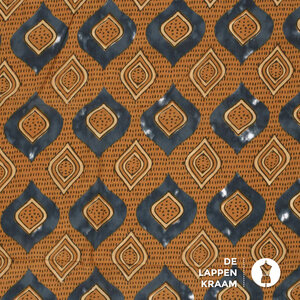  Egyptisch katoen brique met batikprint