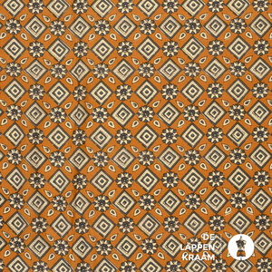  Egyptisch katoen brique met ruitjes en bloemen