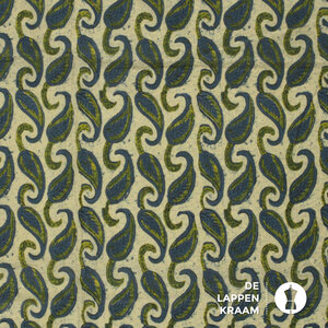  Egyptisch katoen groen met blauwe paisley