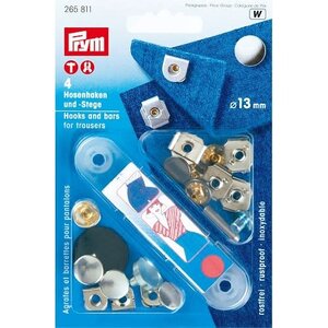 Prym Broek- en Rokhaken zilver en brons pak 4 stuks