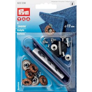 Prym Jeansknopen inslag brons 17mm pak van 6 stuks