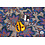 Coupon 615 Viscose met batik bloemen paars 180 x 140