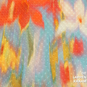 SALE Dobby chiffon met vervaagde bloemenprint