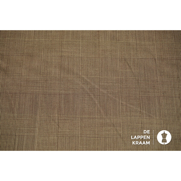 Terlenka stretch stof beige prince de galles