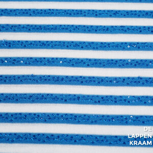  Gebreid blauwe streep met pailletjes