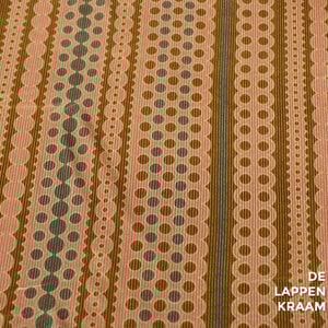  Stretch velours stof oudroze met retroprint