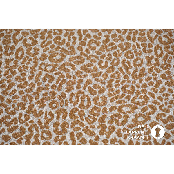 A la Ville Zilver gebreide stof glitter met panterprint