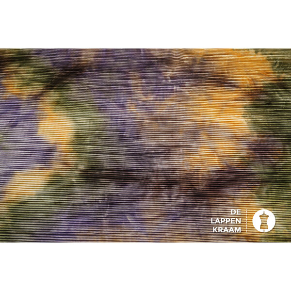 A la Ville Plisse in paars, geel en groene tie dye
