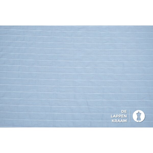 A la Ville Viscosemix stof lichtblauw met ingeweven streepje