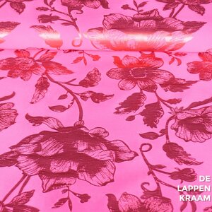 A la Ville Jacquard felroze met glansbloem