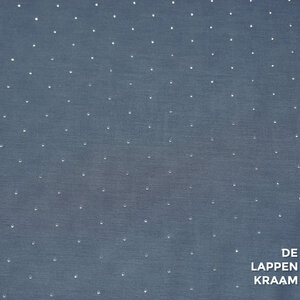A la Ville Scuba tricot jeansblauw met diamantjes