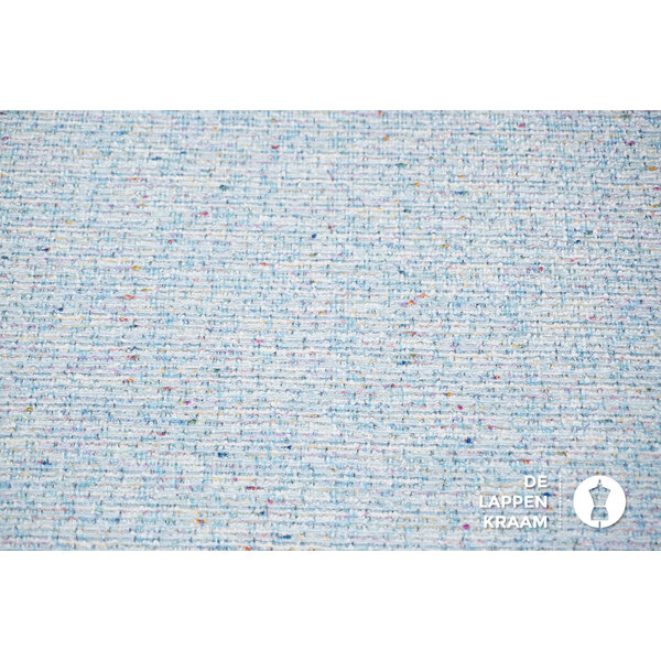 A la Ville Stretch boucle stof lichtblauw