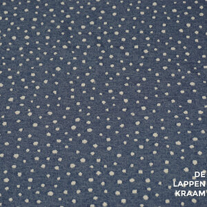 A la Ville French terry blauw met stipjes