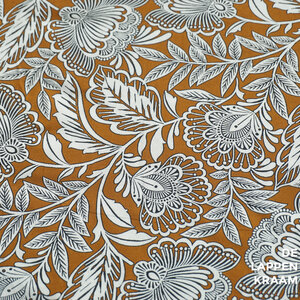  Viscose lichtbruin met witte bloem