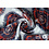 SALE Chiffon wit met grote abstracte bloemen rood