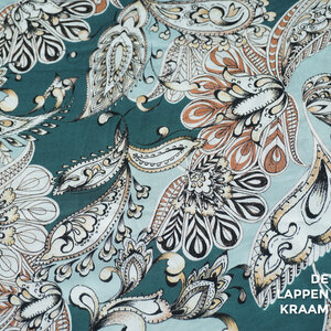  Viscose donker oudgroen met paisley