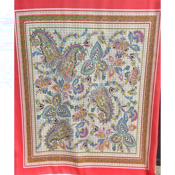 Paneel satijn stof met groot paisley vierkant