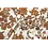Coupon 114 Katoensatijn offwhite met bruine bloemen 180 x 140 cm