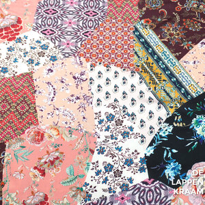  Viscose stretch crepe patchwork roze