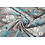SALE Katoen stof grijs met blauwe bloemen