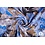 Viscose stof met blauwe bloemenprint