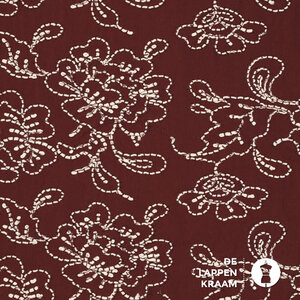  Katoen met borduurbloem bordeaux