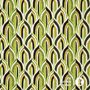  Viscose tricot met grote bladeren lime