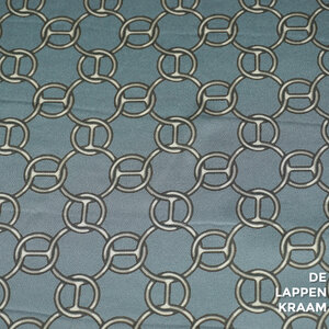  Coupon 43 Bubble satijn licht jeansblauw met ringen 180 x 150 cm