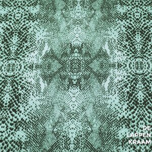 SALE Crepe met stretch in slangenprint mint