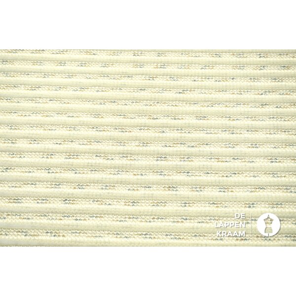 SALE Gebreide stof semi transparant gestreept ecru