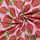 Tricot stof in roze met print van aardbeien