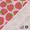 Tricot stof in roze met print van aardbeien