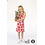 Tricot stof in roze met print van aardbeien