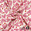 Mousseline stof in wit met print van roze harten